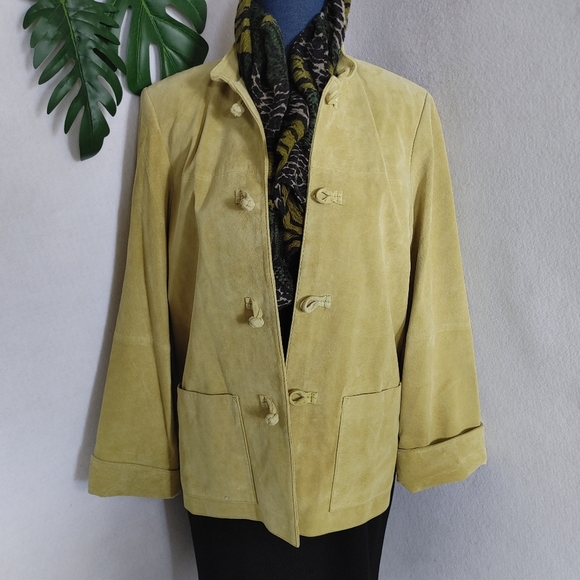 Gretchen Scott Lime Green Washable Suede Jacket - Picture 8 of 10
